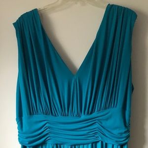 Suzy Chin for Maggy turquoise midi dress